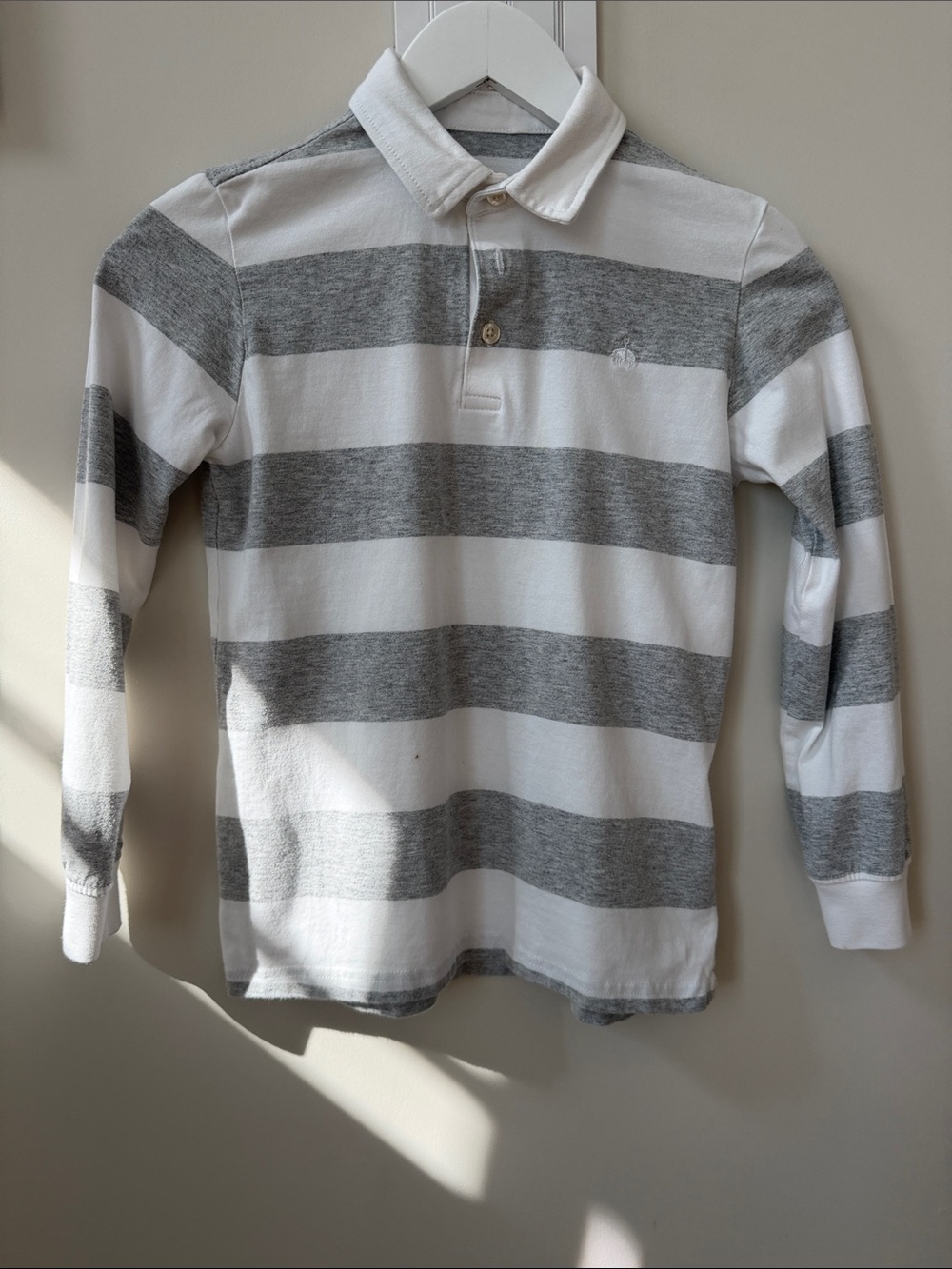 Brooks Brothers long sleeve striped Boys  polo shirt, Size 10Y.